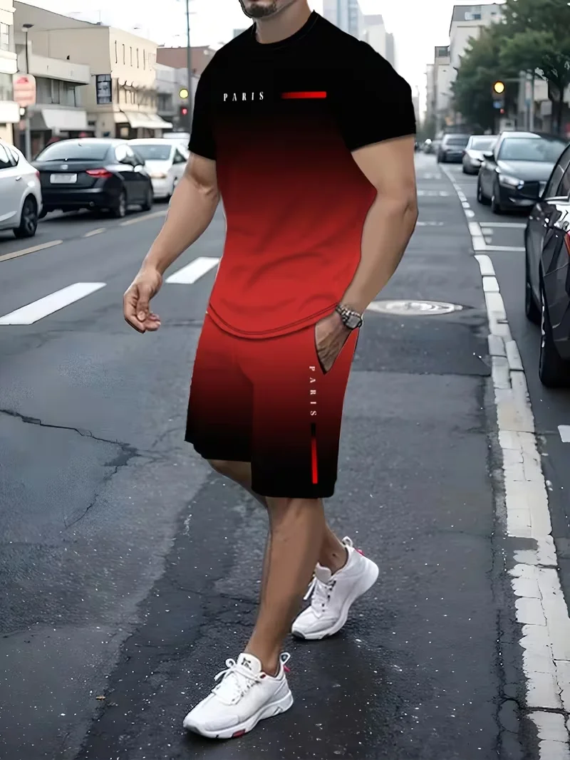 Gradient Colors And PARIS Lettering 3D Print Men's T Shirt Shorts Set Fashion Men Women T-shirt Outfits Outdoor Street Sportwear
Gradient Colors And PARIS Lettering 3D Print Men's T Shirt Shorts Set Fashion Men Women T-shirt Outfits Outdoor Street Sportwear