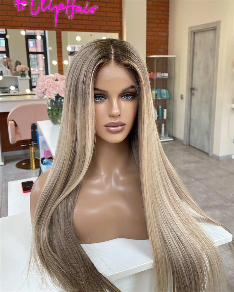 Silky Straight Lace Front Wig Dark Honey Blonde Highlights Synthetic Lace Wig for Womean Glueless Cosplay Daily WEar Soft Wigs
Silky Straight Lace Front Wig Dark Honey Blonde Highlights Synthetic Lace Wig for Womean Glueless Cosplay Daily WEar Soft Wigs