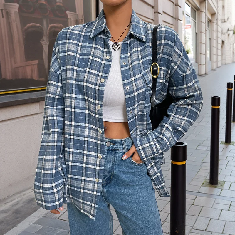 Autumn 2025 New Women's Fashion Classic Plaid Thin Shirt Elegant Temperament Coat Loose Casual Joker Cardigan Lady
Autumn 2025 New Women's Fashion Classic Plaid Thin Shirt Elegant Temperament Coat Loose Casual Joker Cardigan Lady