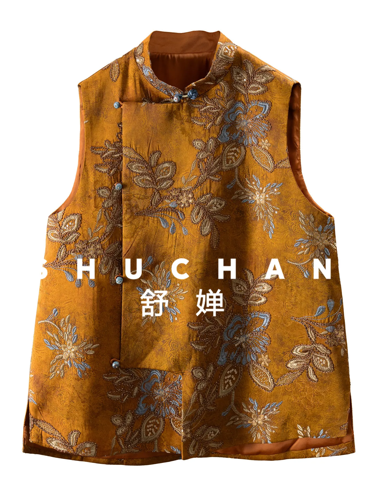 New Chinese Heavy Industry Exquisite Three-dimensional Disc Flower Embroidery Stand-up Collar Buckle Vest
New Chinese Heavy Industry Exquisite Three-dimensional Disc Flower Embroidery Stand-up Collar Buckle Vest