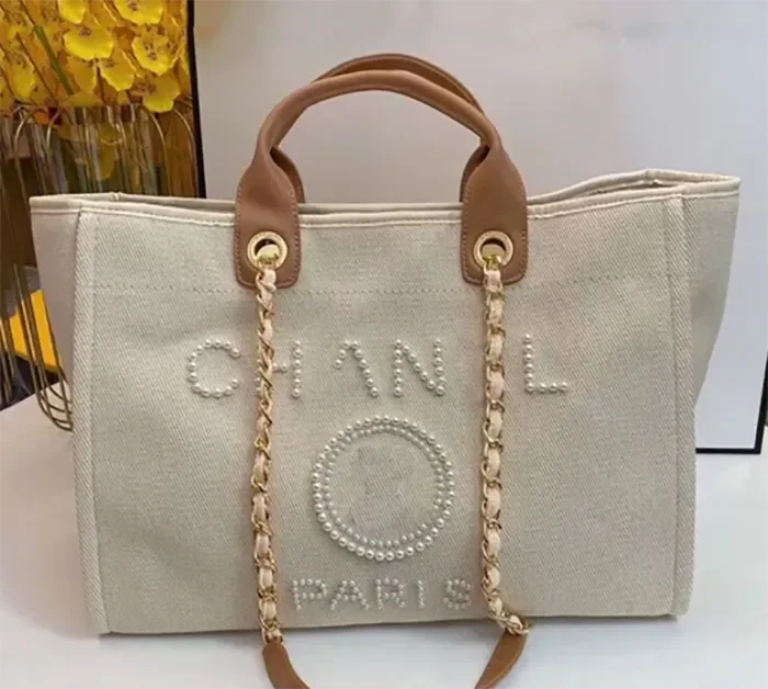 Designer Beach Bags Canvas Pearl Evening Bag Luxury Portable Shopping Large Capacity Handbag Women Handbags Backpack Ladies Satc
Designer Beach Bags Canvas Pearl Evening Bag Luxury Portable Shopping Large Capacity Handbag Women Handbags Backpack Ladies Satc