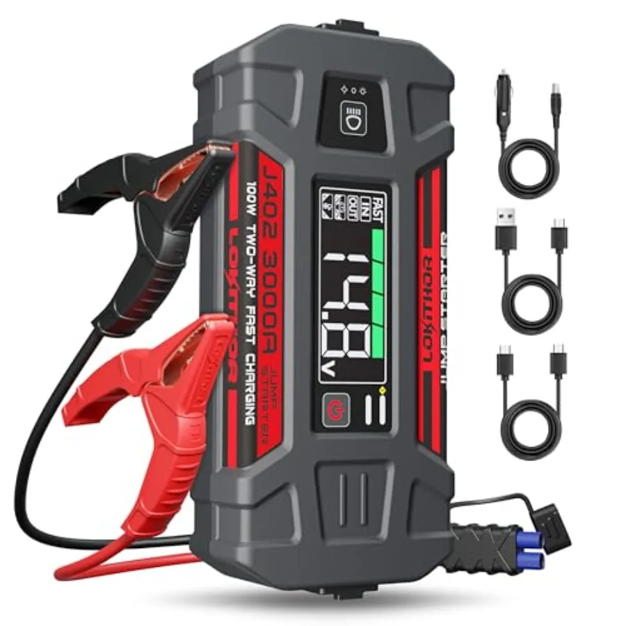 Jump Starter 3000A 12V 24000Amh Портативный литиевый автомобильный аккумулятор для газового двигателя 9,0 л и дизельного двигателя 7,0 л
Jump Starter 3000A 12V 24000Amh Портативный литиевый автомобильный аккумулятор для газового двигателя 9,0 л и дизельного двигателя 7,0 л