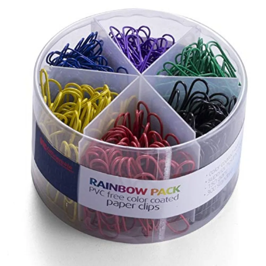 PVC Free Color Coated Paper Clips, 450 Per Tub Office Paper Clamp 97229
PVC Free Color Coated Paper Clips, 450 Per Tub Office Paper Clamp 97229