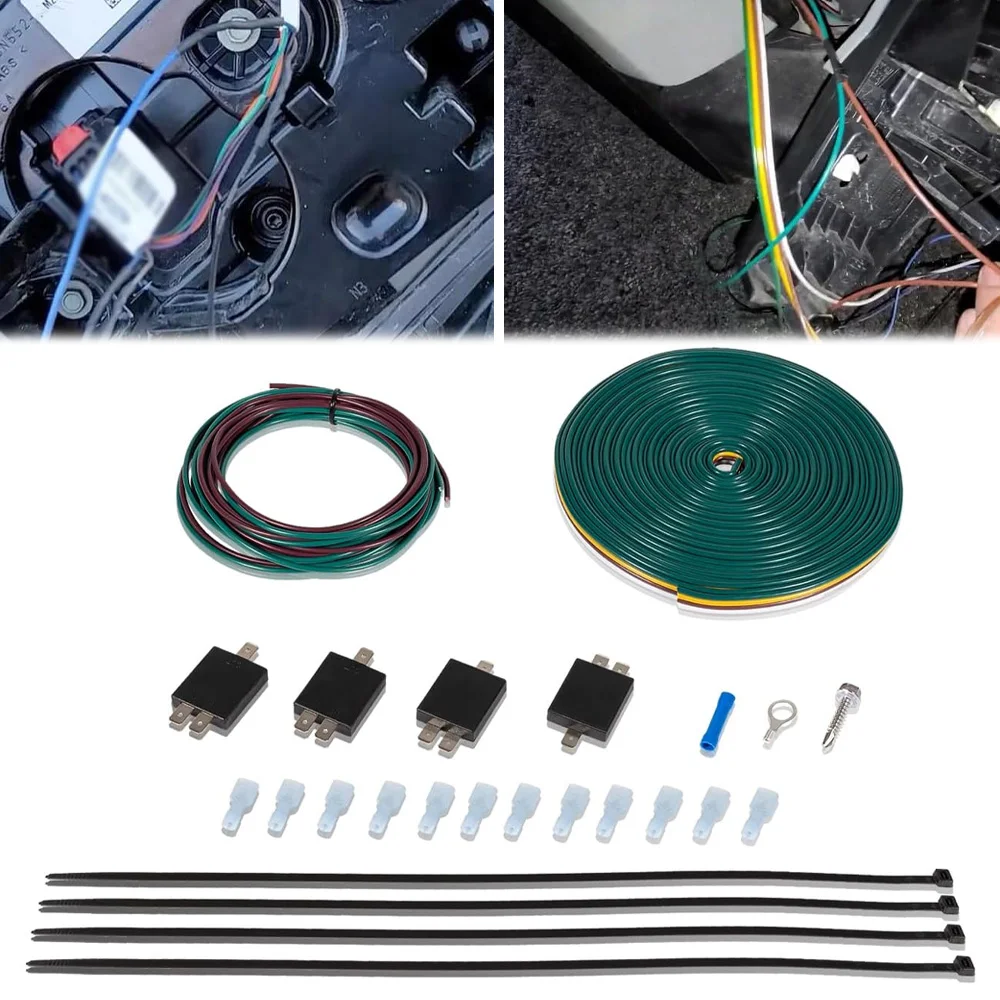 BX8848 Tail Light Wiring Kit RV Towing Taillight Wiring Kit w/ 4 Diode - 26' Harness Compatible w/Towed Vehicles (Cars Trailers)
BX8848 Tail Light Wiring Kit RV Towing Taillight Wiring Kit w/ 4 Diode - 26' Harness Compatible w/Towed Vehicles (Cars Trailers)