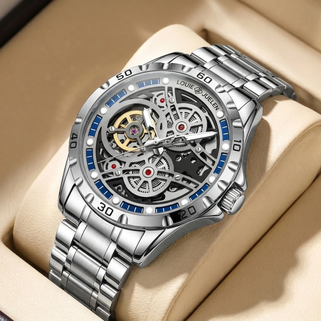 1pc Men's Hollow Mechanical Watch with Metal Strap, Fashionable, Simple and Versatile Wristwatch
1pc Men's Hollow Mechanical Watch with Metal Strap, Fashionable, Simple and Versatile Wristwatch