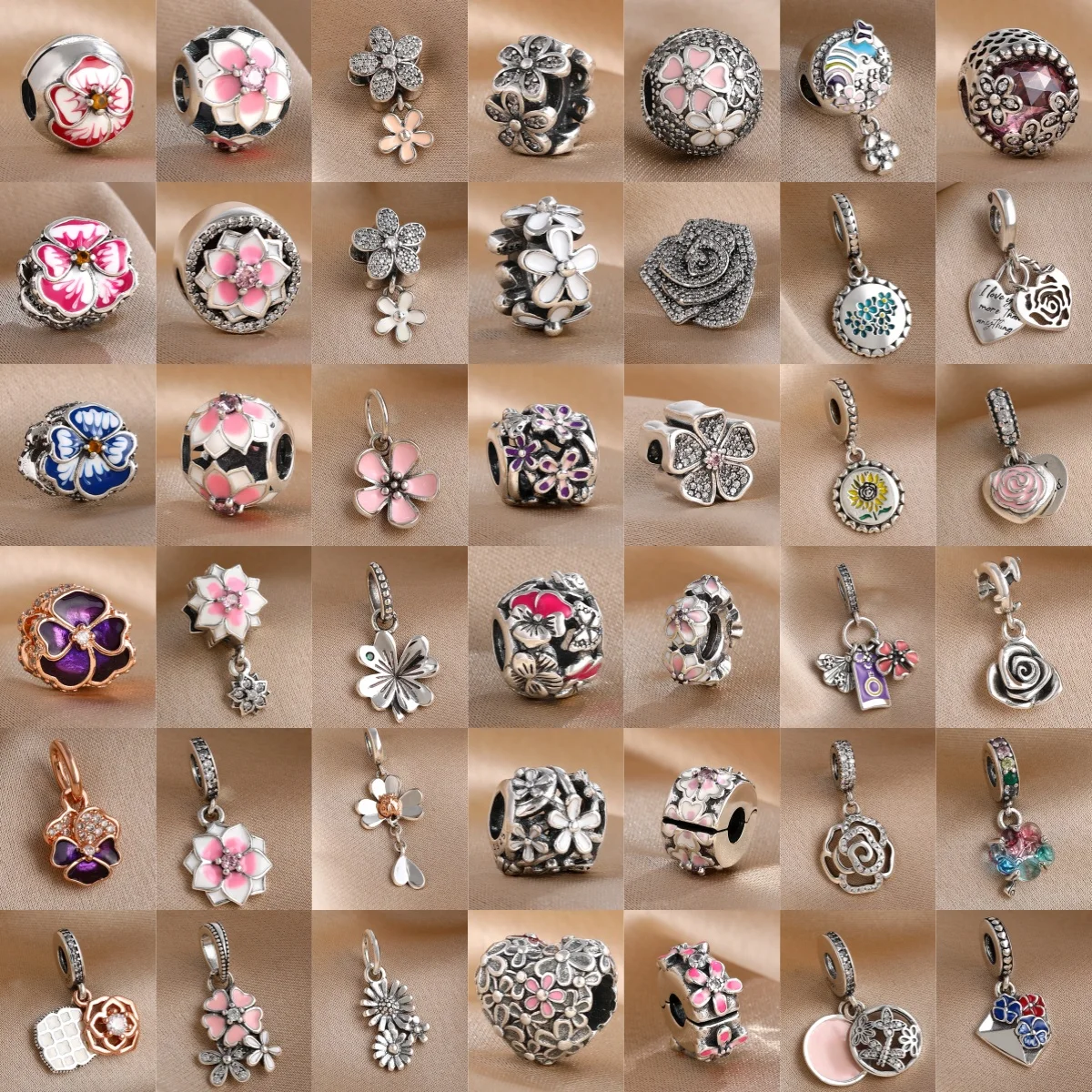Charm 925 Silver Flower Enamel Beads Suitable for European Bracelet DIY Accessories Women's Birthday Gift Rose Heart Design
Charm 925 Silver Flower Enamel Beads Suitable for European Bracelet DIY Accessories Women's Birthday Gift Rose Heart Design