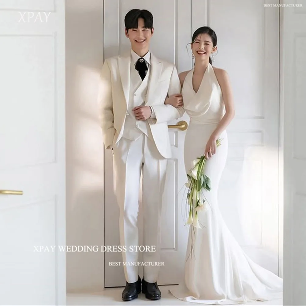 XPAY Simple Halter Premium Satin Mermaid Wedding Dresses Korea Photo shoot Floor Lenght Bridal Gowns Customized Plain Mariage
XPAY Simple Halter Premium Satin Mermaid Wedding Dresses Korea Photo shoot Floor Lenght Bridal Gowns Customized Plain Mariage