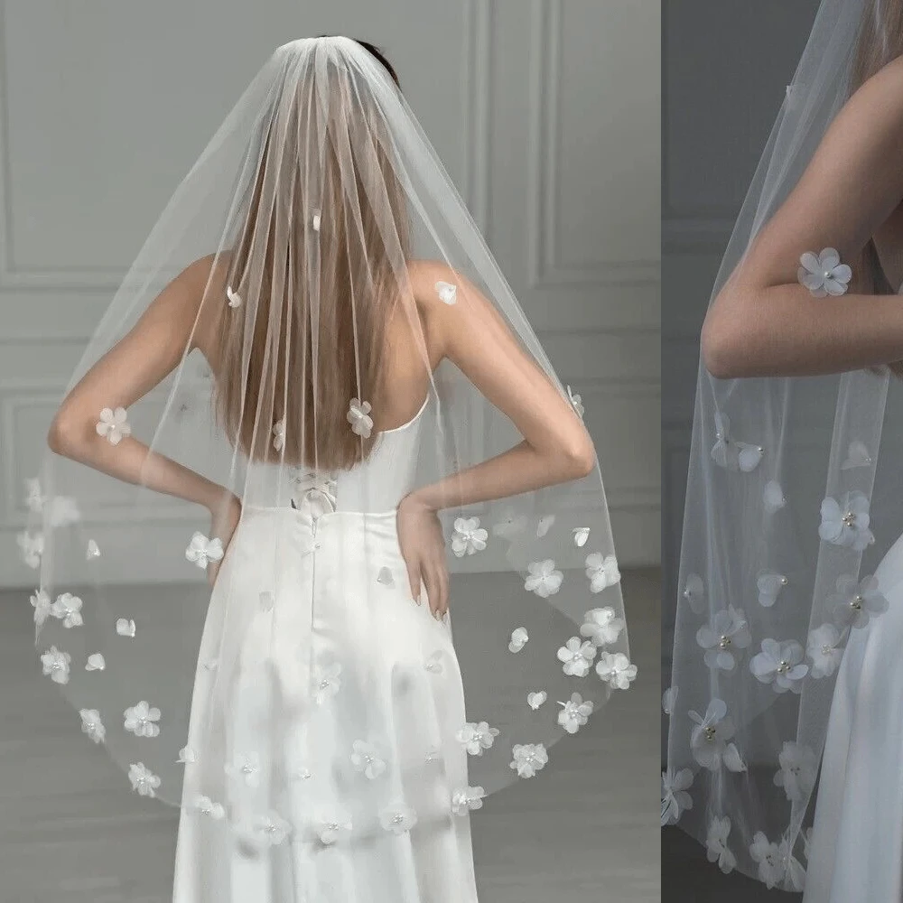 One Layer Wedding Veil 3D Flowers Tulle Bridal Veil 1T Bride Veils Short Veil Customized
One Layer Wedding Veil 3D Flowers Tulle Bridal Veil 1T Bride Veils Short Veil Customized