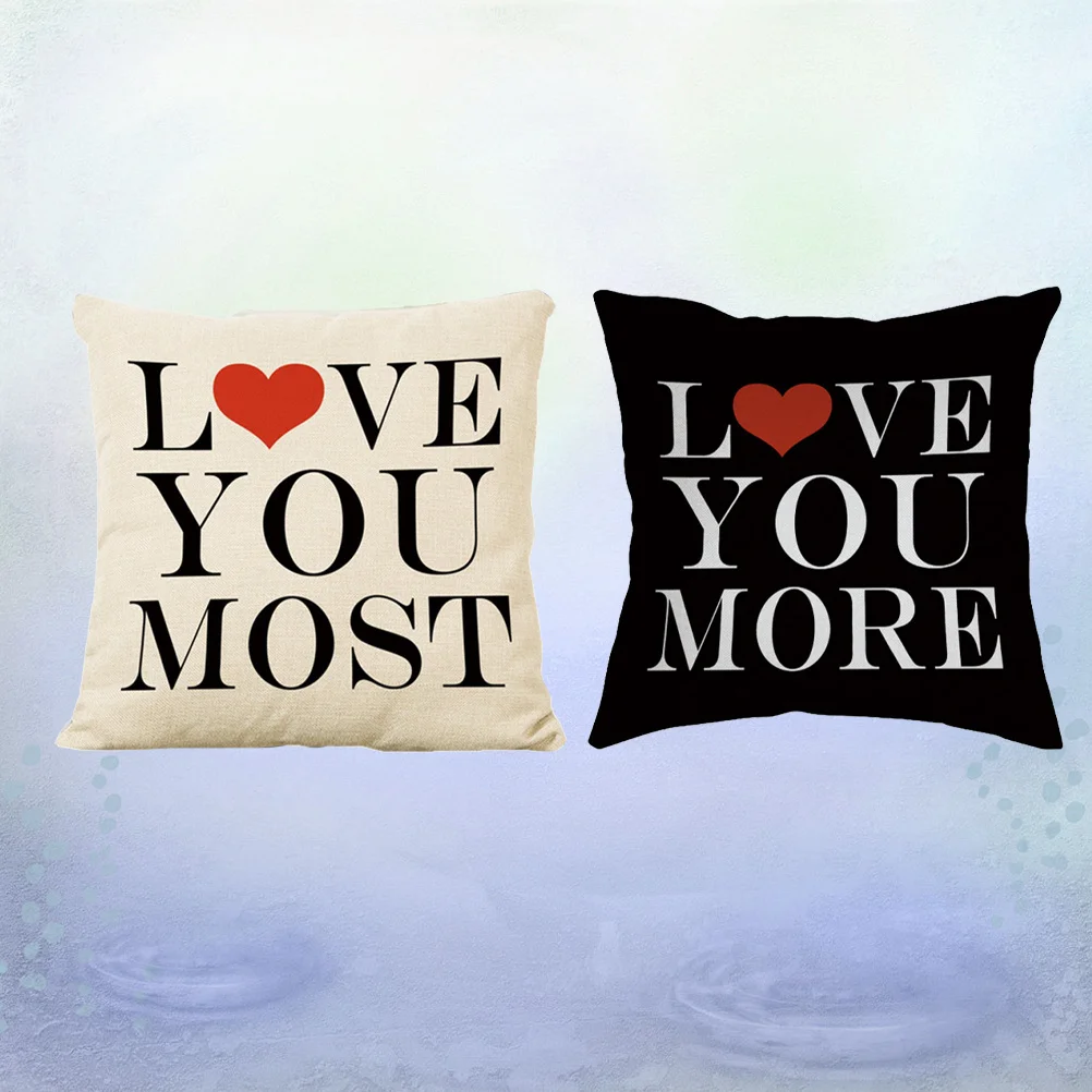 2Pcs Couple Pillow Covers Romantic Letter Design Valentine Day Decorative Pillowcase for Home Decor Love You More Most
2Pcs Couple Pillow Covers Romantic Letter Design Valentine Day Decorative Pillowcase for Home Decor Love You More Most