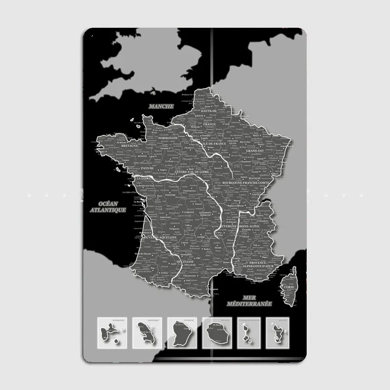 Map of France : Dark Grey Metal Plaque Metal Plaque Poster Mural Painting Retro Pub Garage Tin Sign Posters
Map of France : Dark Grey Metal Plaque Metal Plaque Poster Mural Painting Retro Pub Garage Tin Sign Posters