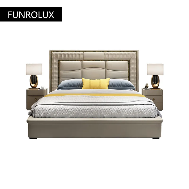 Modern style modern minimalist master bedroom high-end entry red bed entry Lux Style1.8M leather bed leather double bed
Modern style modern minimalist master bedroom high-end entry red bed entry Lux Style1.8M leather bed leather double bed