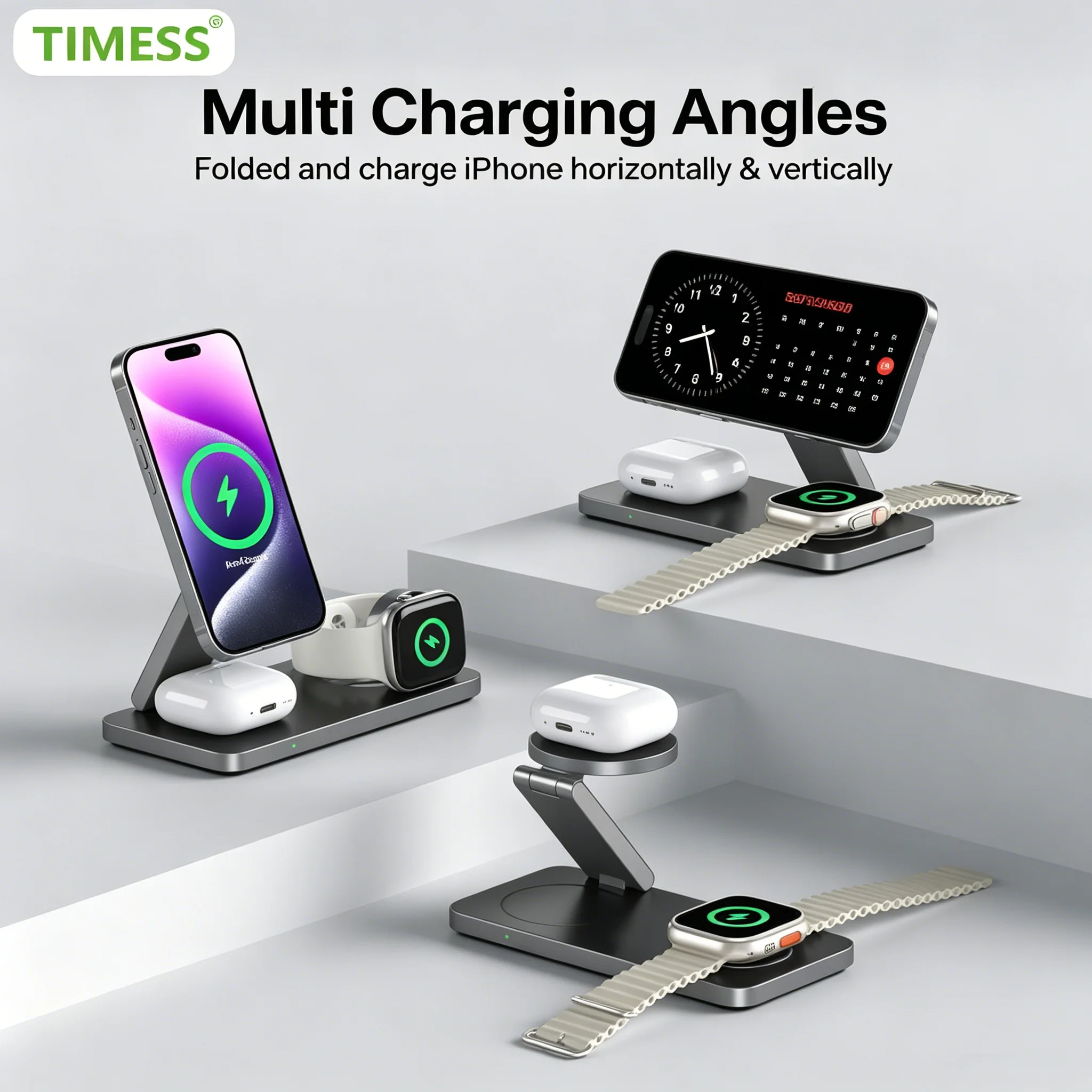 TlMESS Foldable 3 in 1 Wireless Charging Station Fast Magnetic for iPhone 17 16 15 14 PROMAX For Apple Watch For Airpods Stand
TlMESS Foldable 3 in 1 Wireless Charging Station Fast Magnetic for iPhone 17 16 15 14 PROMAX For Apple Watch For Airpods Stand