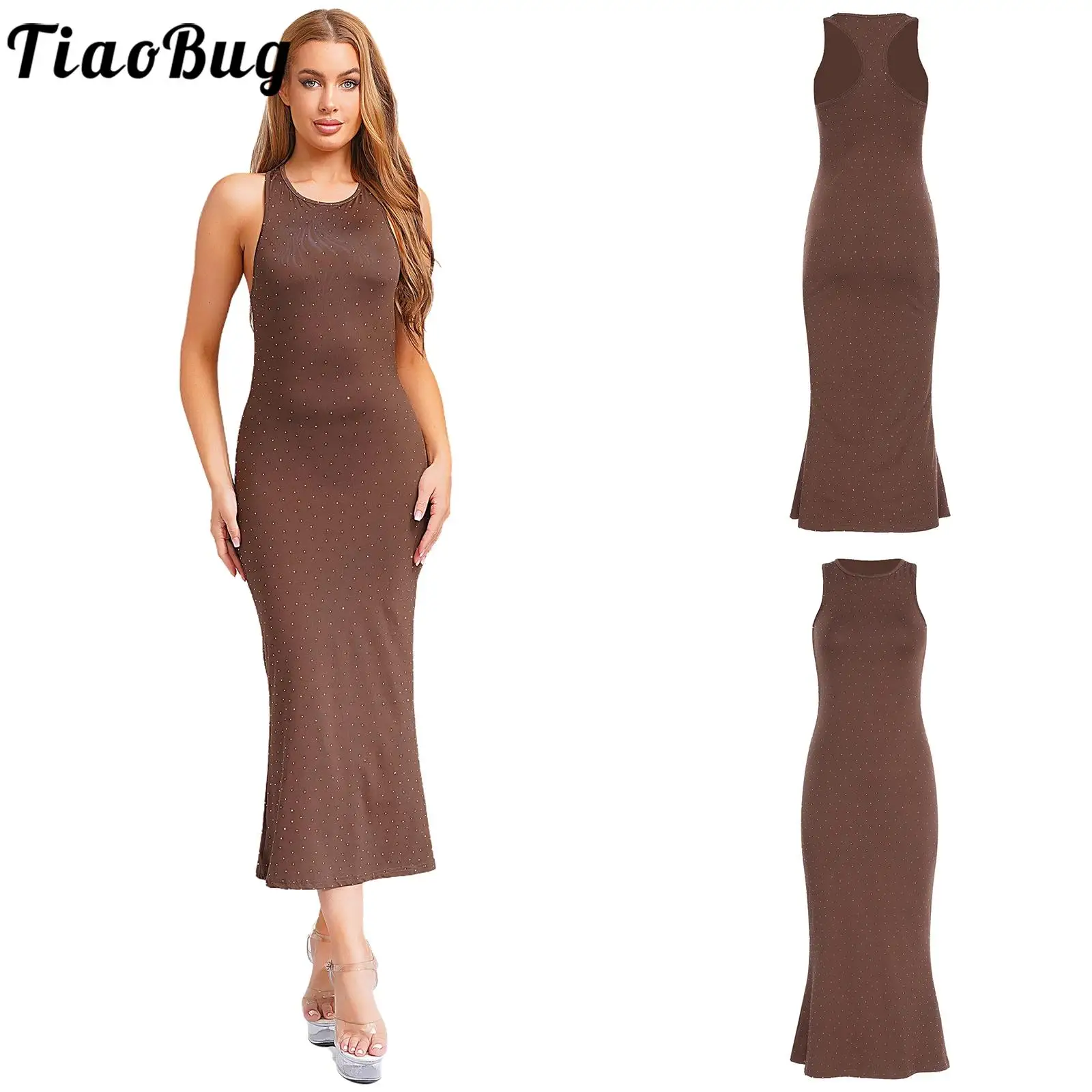 Women Crew Neck Sleeveless Bodycon Long Dress Stretchy Shiny Dress Pullover Basic Midi Dress for Daily Causal Holiday Travel
Women Crew Neck Sleeveless Bodycon Long Dress Stretchy Shiny Dress Pullover Basic Midi Dress for Daily Causal Holiday Travel