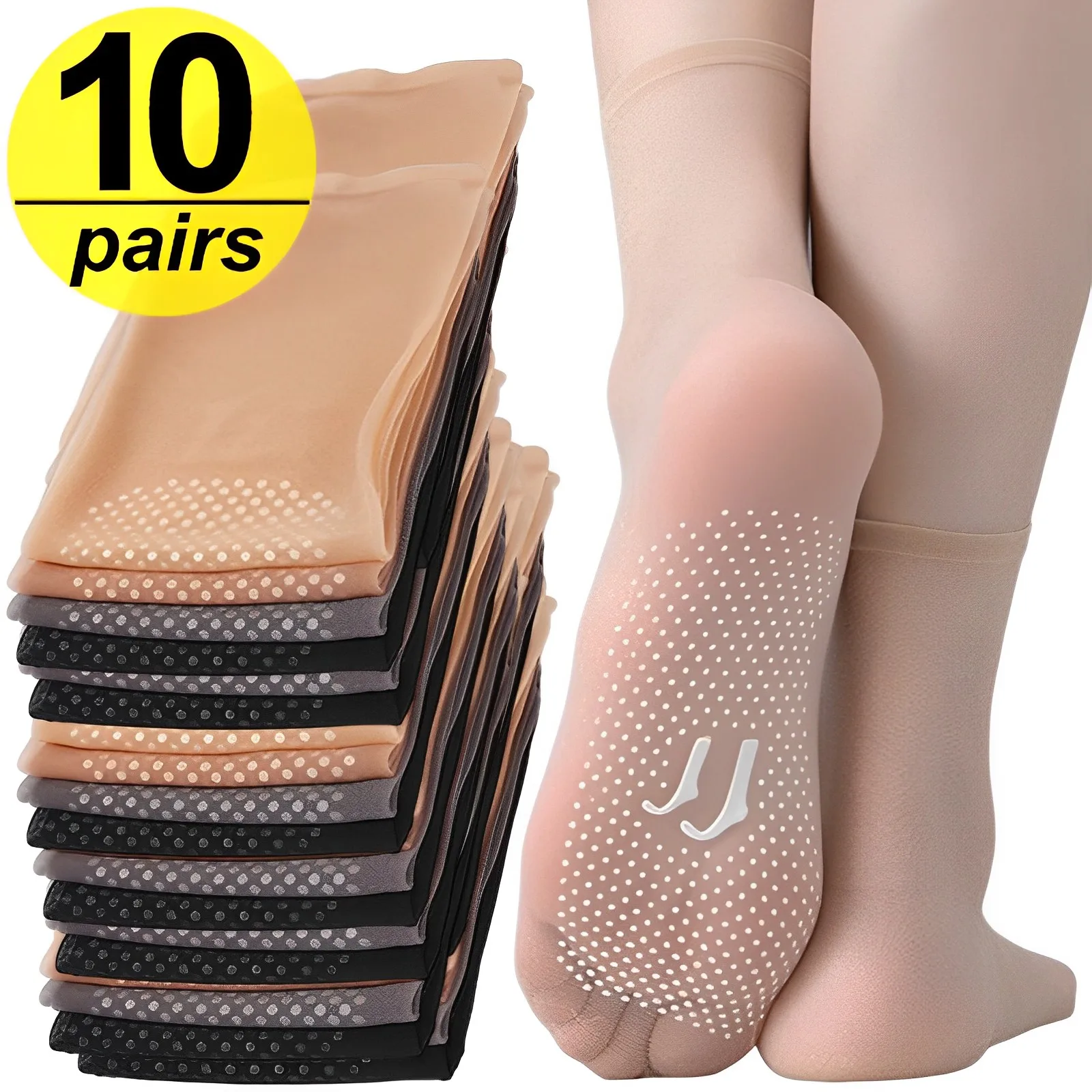 10pairs Summer Women Soft Socks Velvet Non-Slip Bottom Splice Fashion Transparent Ladies Girls Breathable Thin Crystal Silk Sock
10pairs Summer Women Soft Socks Velvet Non-Slip Bottom Splice Fashion Transparent Ladies Girls Breathable Thin Crystal Silk Sock