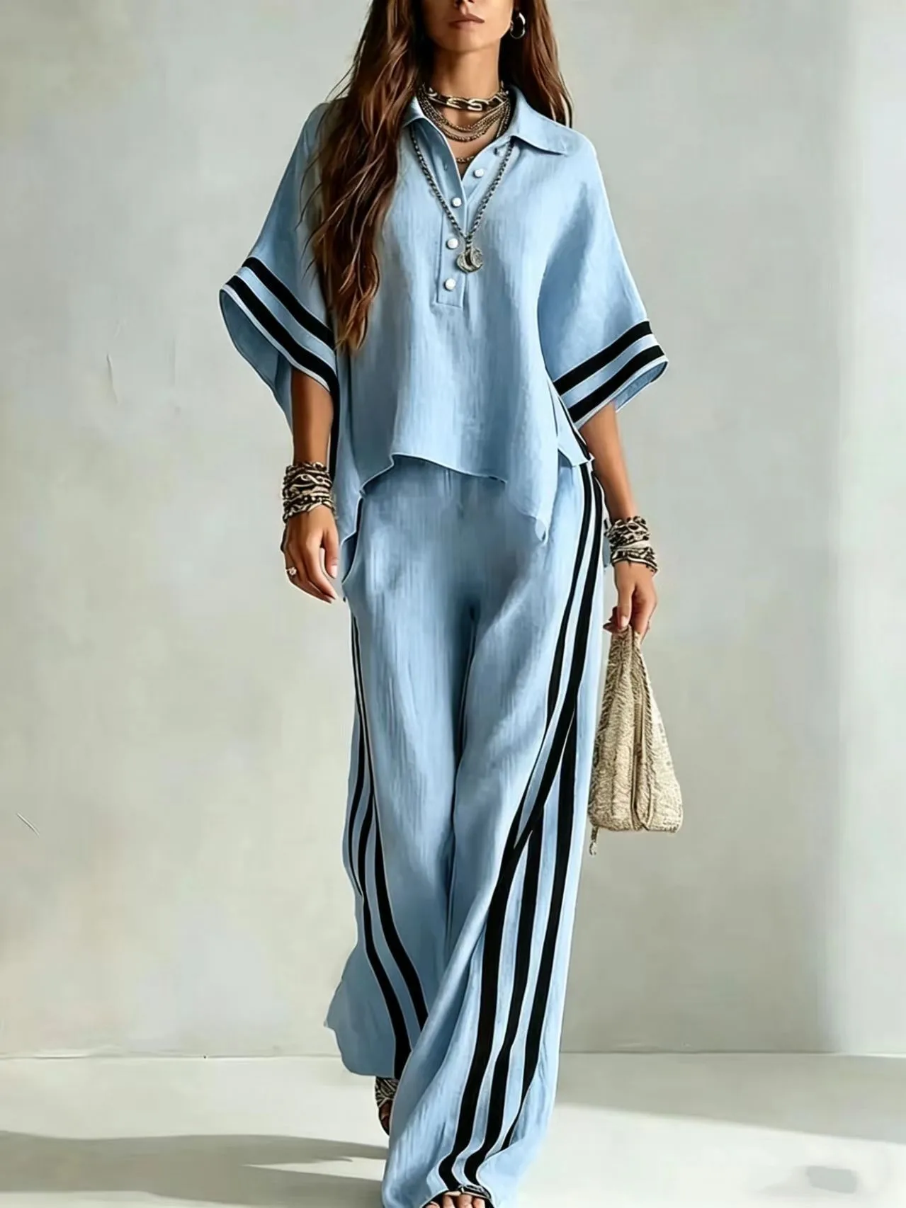 2026 New Summer Women's Matching Sets Short Sleeve Shirts and Trousers Two-piece Suit Casual Simple White Suits Women Clothing
2026 New Summer Women's Matching Sets Short Sleeve Shirts and Trousers Two-piece Suit Casual Simple White Suits Women Clothing