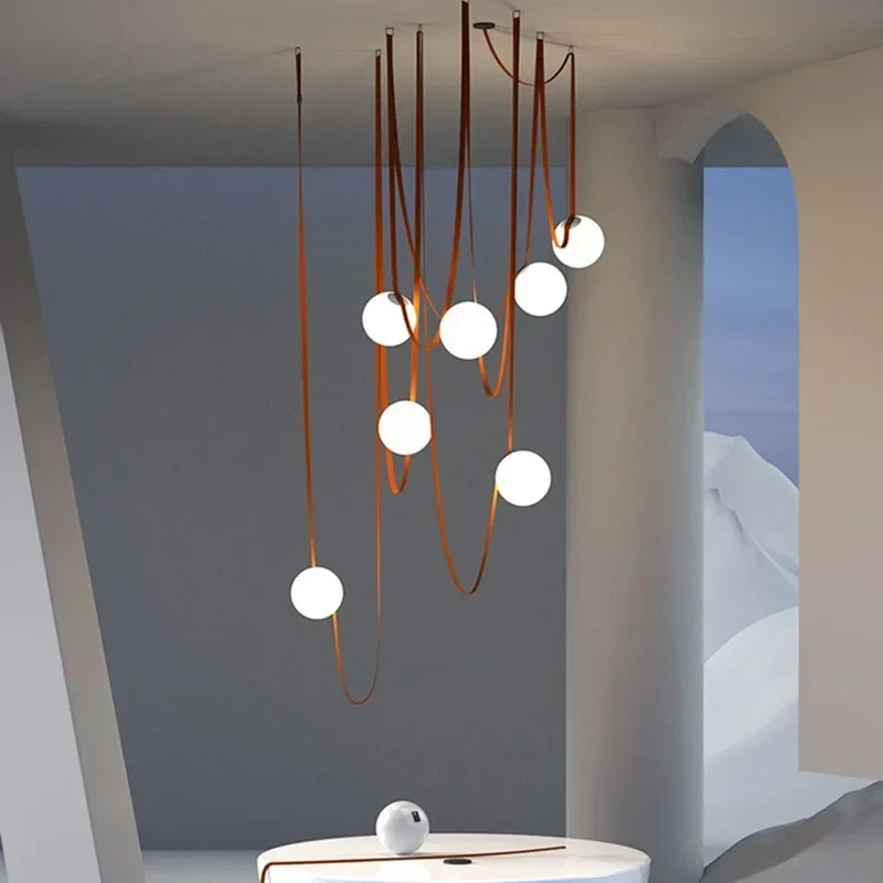 Belt Pendant Light Glass Ball Ceiling Chandelier Suspension Hanging Lamp for Living Dining Room
Belt Pendant Light Glass Ball Ceiling Chandelier Suspension Hanging Lamp for Living Dining Room
