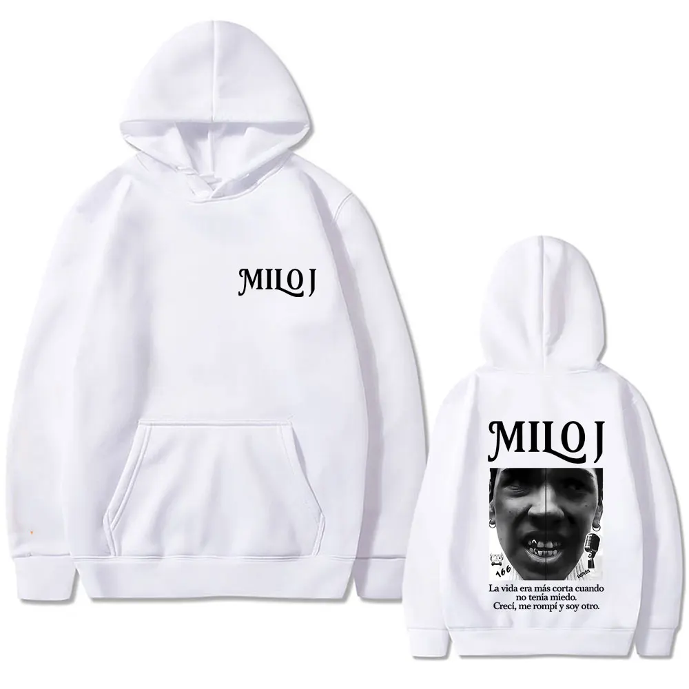 Rapper Milo J Face Graphic Hoodie La Vida Era Mas Corta Album Print Pullover Hoodies Men's Fashion Hip Hop Oversized Tracksuit
Rapper Milo J Face Graphic Hoodie La Vida Era Mas Corta Album Print Pullover Hoodies Men's Fashion Hip Hop Oversized Tracksuit