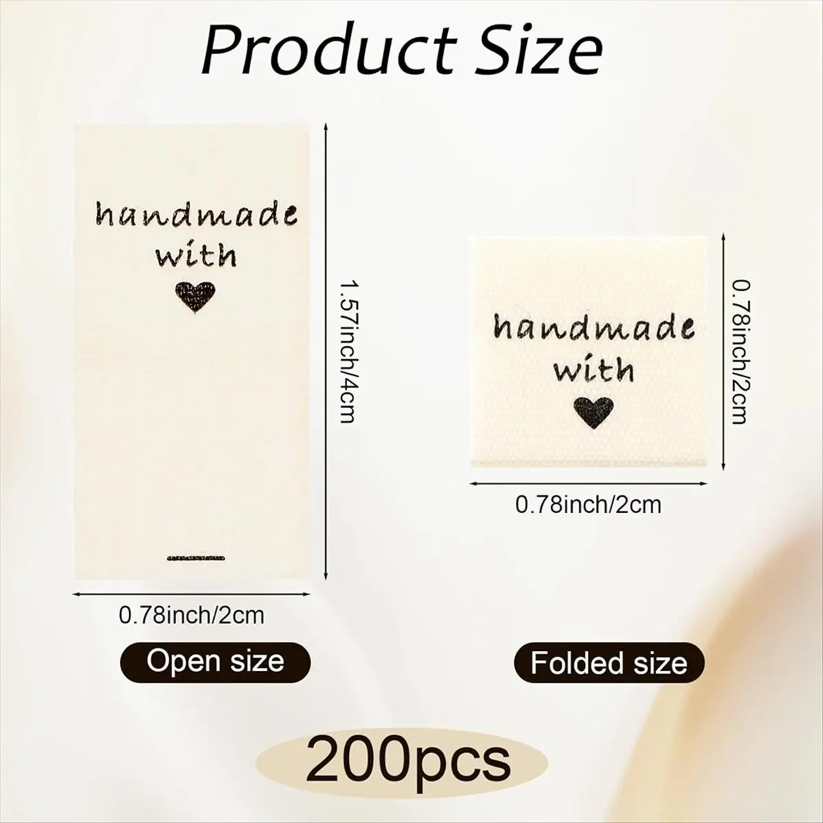 RANA 200PCS Sewing Labels for Handmade Items, Handmade with Love Embossed Tags Sew on Clothing, Fabric Labels
RANA 200PCS Sewing Labels for Handmade Items, Handmade with Love Embossed Tags Sew on Clothing, Fabric Labels