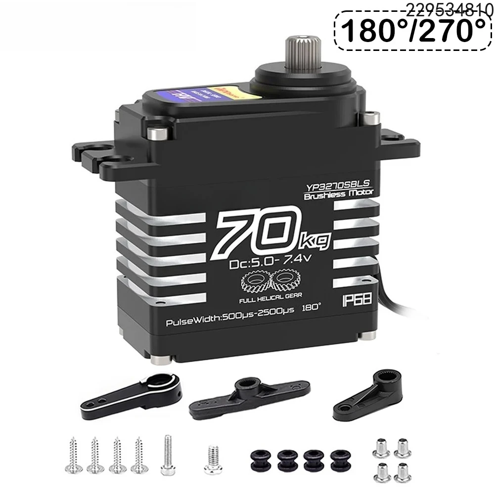 70kg Digital Servo 8.4V 180 Degree Brushless Motor High Torgue IP68 Steel Helical Gear with 25T Servo Arm 1/8, 1/10 Car
70kg Digital Servo 8.4V 180 Degree Brushless Motor High Torgue IP68 Steel Helical Gear with 25T Servo Arm 1/8, 1/10 Car