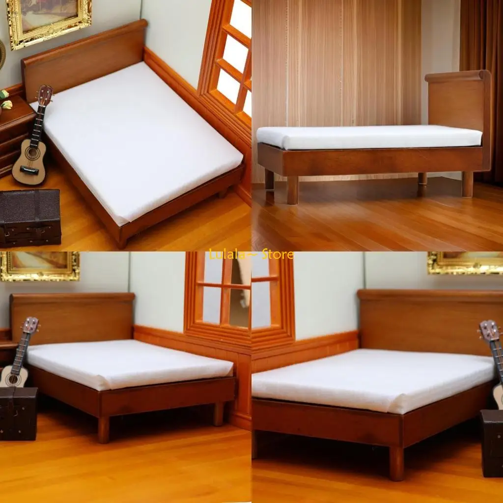 Y4QA масштаб 1:12, миниатюрная деревянная двуспальная кровать, винтажные кукольные домики, мини-мебель для спальни, кукольные
Y4QA масштаб 1:12, миниатюрная деревянная двуспальная кровать, винтажные кукольные домики, мини-мебель для спальни, кукольные