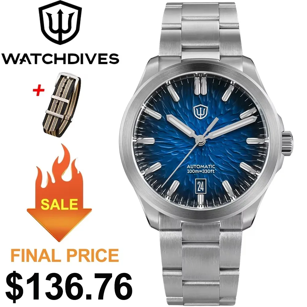 Watchdives WD0005 Часы для дайвинга NH35 Механические часы с куполообразным сапфиром BGW9 Светящиеся 10 бар Водонепроницаемые мужские наручные часы 39 мм
Watchdives WD0005 Часы для дайвинга NH35 Механические часы с куполообразным сапфиром BGW9 Светящиеся 10 бар Водонепроницаемые мужские наручные часы 39 мм