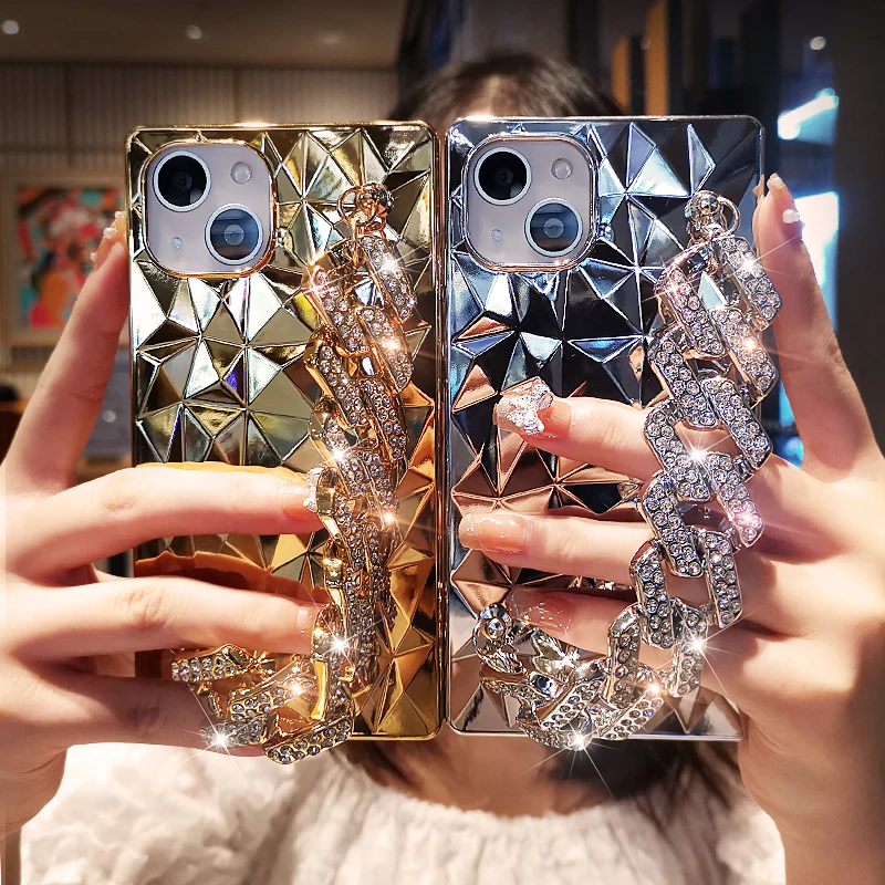 Square Rhombus Plating Case for IPhone 13 11 Pro Max Phone Case Women with Bracelet for IPhone 12 11 Rhinestone Wristband Case
Square Rhombus Plating Case for IPhone 13 11 Pro Max Phone Case Women with Bracelet for IPhone 12 11 Rhinestone Wristband Case