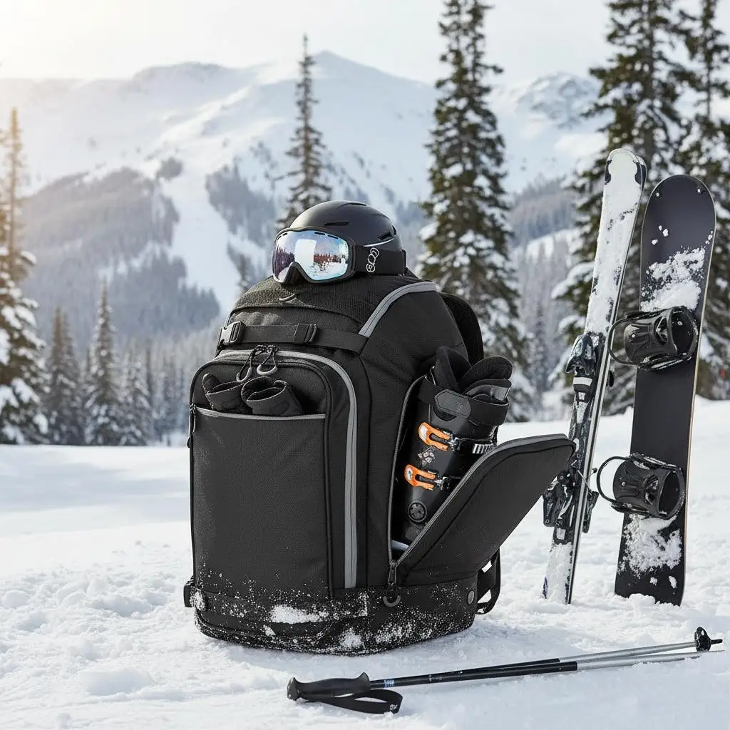 Snowboarding Equipment Carrier 55L For Skiing Resort, Winter Travel, Outdoor Sports, 1680D Oxford Fabric Heavy Duty Backpack
Snowboarding Equipment Carrier 55L For Skiing Resort, Winter Travel, Outdoor Sports, 1680D Oxford Fabric Heavy Duty Backpack