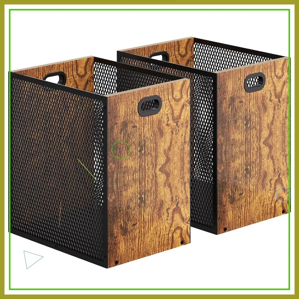 Retro Office Trash Can, Iron and Wood Wastebasket with Handle, Industrial Style for Home or Office, 4.5 Gallon Capacity
Retro Office Trash Can, Iron and Wood Wastebasket with Handle, Industrial Style for Home or Office, 4.5 Gallon Capacity