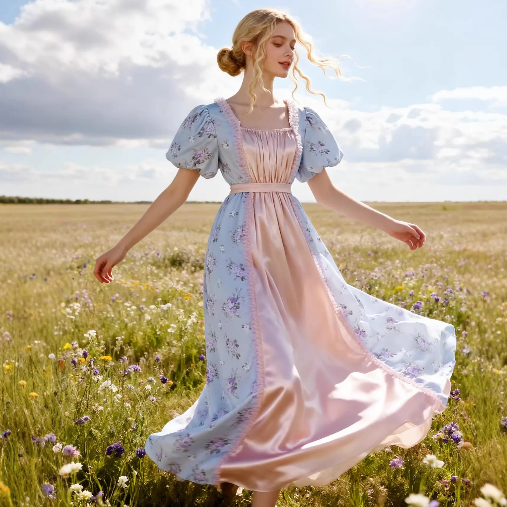 Vintage temperament and elegant style,Victorian era regent dress, high waisted tea party dress, Halloween dress up costume
Vintage temperament and elegant style,Victorian era regent dress, high waisted tea party dress, Halloween dress up costume