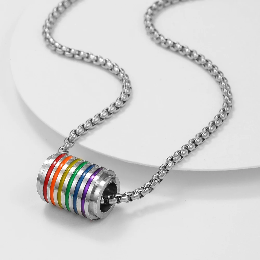 Men's Jewelry 316L Stainless Steel Rainbow Necklace For Men Pendant Tag Lesbian Gay Pride LGBT Jewelry For Women Men
Men's Jewelry 316L Stainless Steel Rainbow Necklace For Men Pendant Tag Lesbian Gay Pride LGBT Jewelry For Women Men