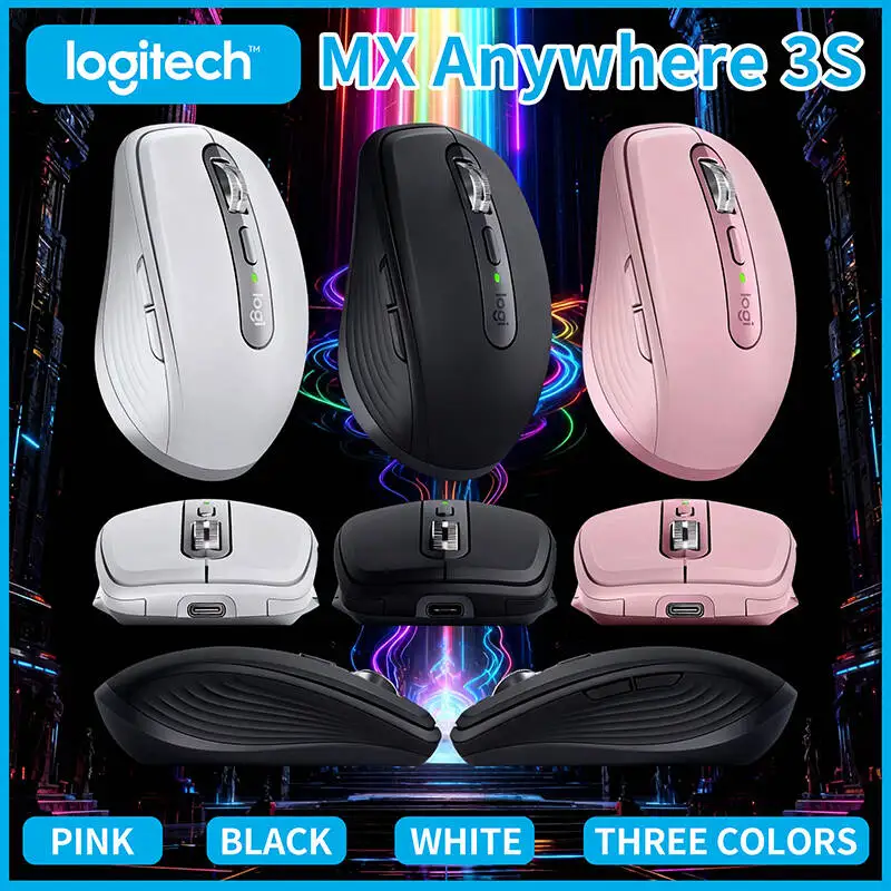 Top-Tier Logitech MX Anywhere 3S Mouse - 8000 DPI, MagSpeed Hyper-Scroll, Silent Buttons, Multi-OS Support, USB-C Charging