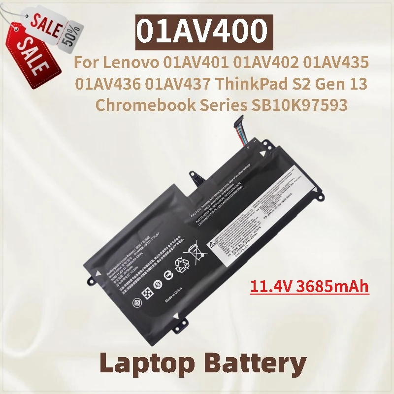 Высококачественный аккумулятор для ноутбука 11,4 В 3685 мАч 01AV400 для Lenovo ThinkPad S2 Gen 13 Chromebook 01AV435 01AV436 01AV401 01AV402
Высококачественный аккумулятор для ноутбука 11,4 В 3685 мАч 01AV400 для Lenovo ThinkPad S2 Gen 13 Chromebook 01AV435 01AV436 01AV401 01AV402