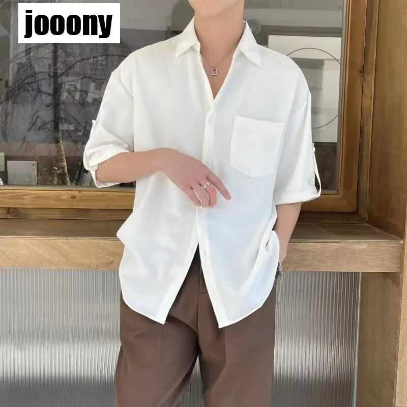 Новинка лета 2024, модная однотонная повседневная рубашка в стиле поездок на работу, мужская рубашка с лацканами и короткими рукавами на пуговицах, винтажная уличная одежда, модная повседневная одежда
Новинка лета 2024, модная однотонная повседневная рубашка в стиле поездок на работу, мужская рубашка с лацканами и короткими рукавами на пуговицах, винтажная уличная одежда, модная повседневная одежда