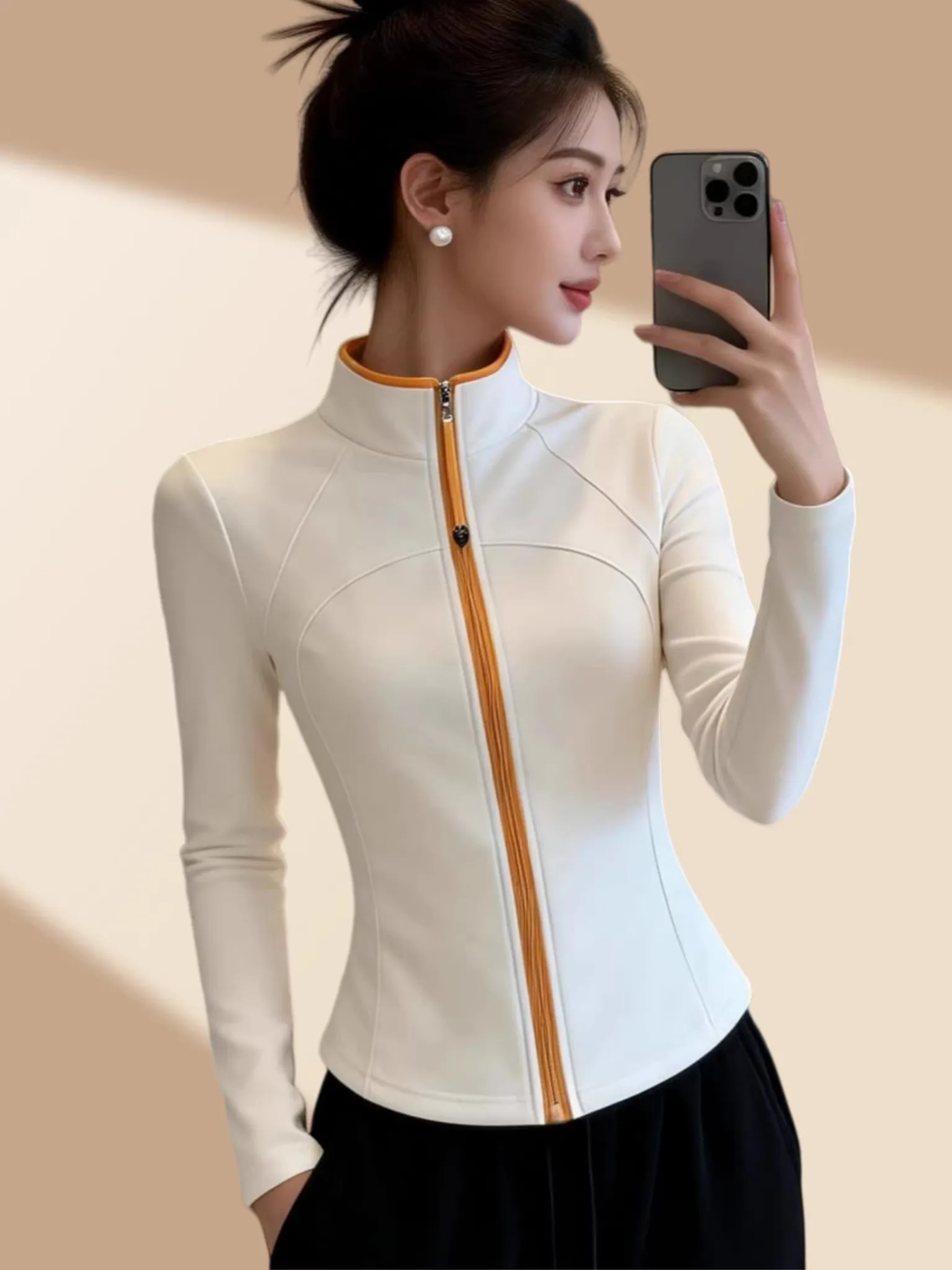 Elegant Zipper Stand Collar Long Sleeve Women's Jacket Spring 2026 Fashion Color Block Casual Breathable Thin Model
Elegant Zipper Stand Collar Long Sleeve Women's Jacket Spring 2026 Fashion Color Block Casual Breathable Thin Model