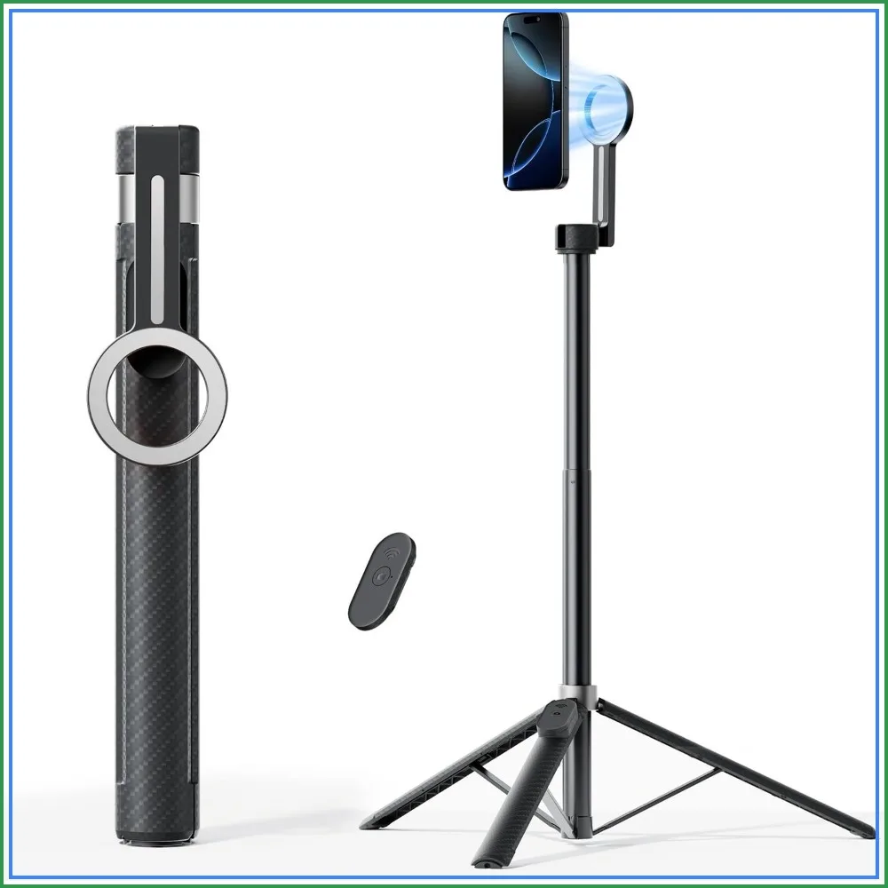 65" Magnetic Tripod for iPhone with Remote, Selfie Stick for Magsafe, Cell Phone Tripod Stand for Recording, Travel Tripod Compatible with 16/15/14/13/12 Series (Black Silver)
65" Magnetic Tripod for iPhone with Remote, Selfie Stick for Magsafe, Cell Phone Tripod Stand for Recording, Travel Tripod Compatible with 16/15/14/13/12 Series (Black Silver)