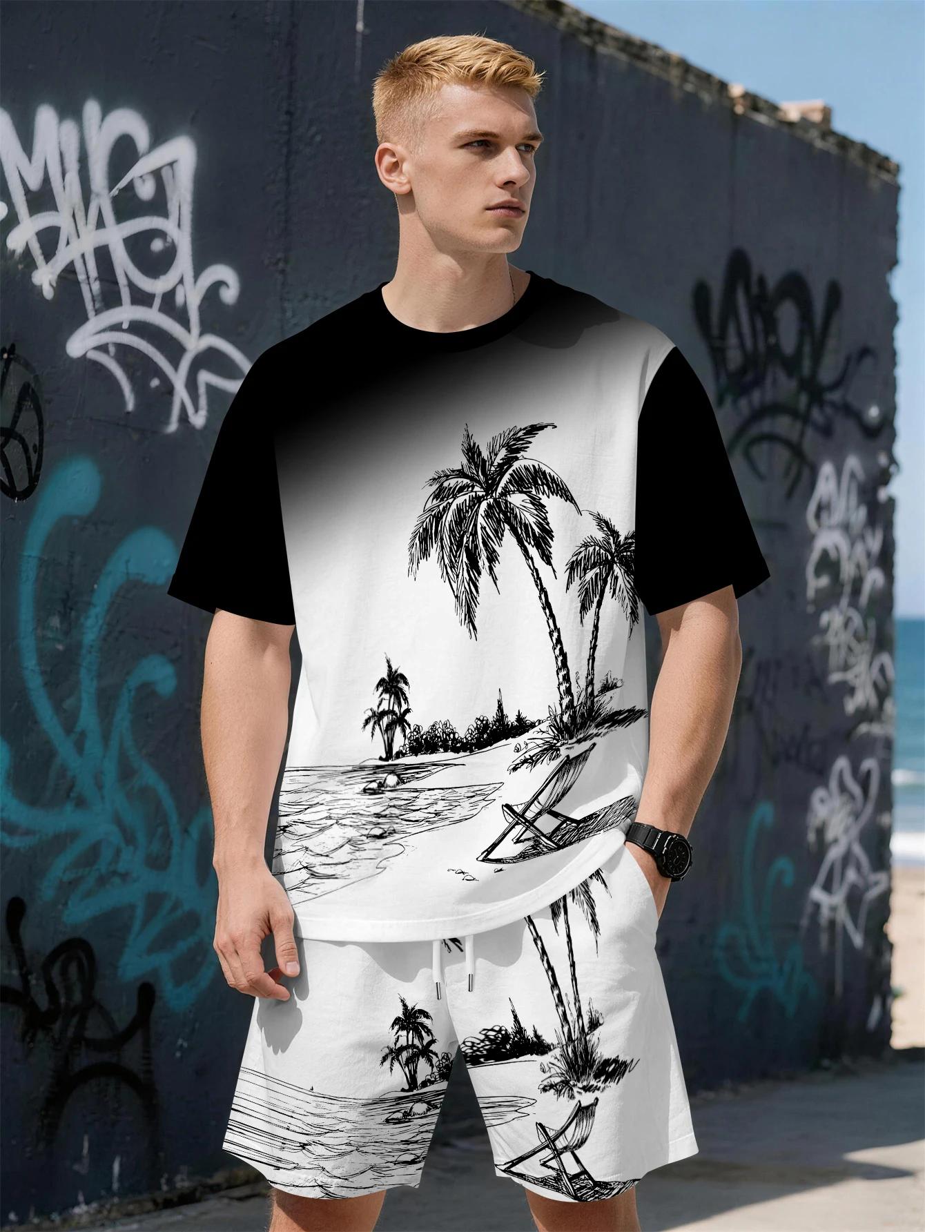 2026 Summer New Men's Short-Sleeved Set - 3D Beach Style Print - Casual Street Style - Fashionable Comfortable and Soft
2026 Summer New Men's Short-Sleeved Set - 3D Beach Style Print - Casual Street Style - Fashionable Comfortable and Soft
