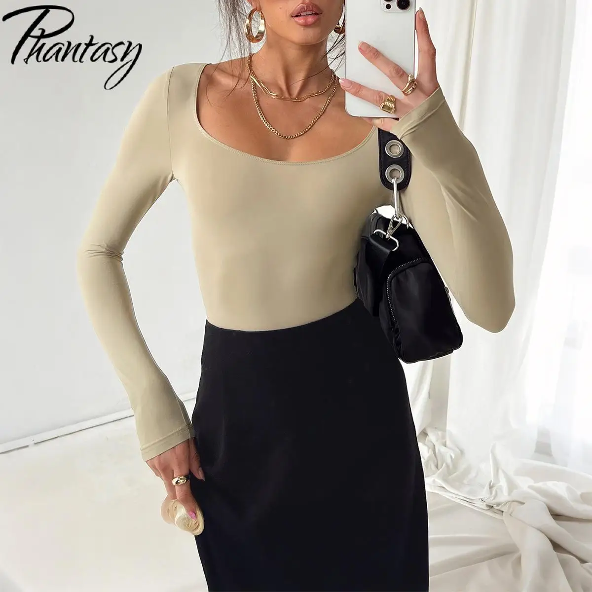 Phantasy Fashion Long Sleeve Shirts Casual Minimalist Style Solid Color Slim Fit Women's T-Shirt Basic Tops Vintage Clothing
Phantasy Fashion Long Sleeve Shirts Casual Minimalist Style Solid Color Slim Fit Women's T-Shirt Basic Tops Vintage Clothing