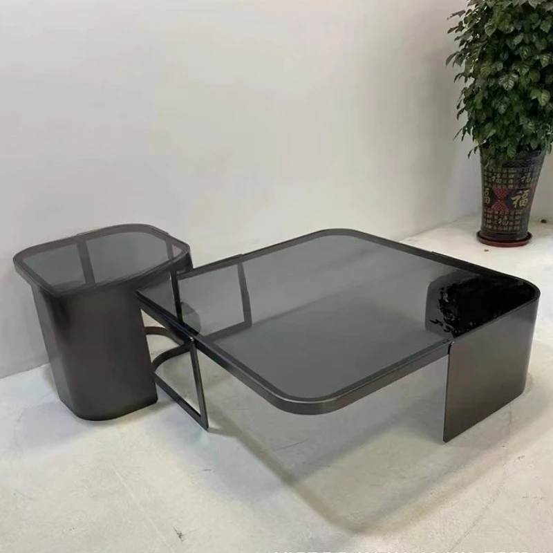 Minimalist square tempered glass coffee table modern villa creative, size combination living room
Minimalist square tempered glass coffee table modern villa creative, size combination living room
