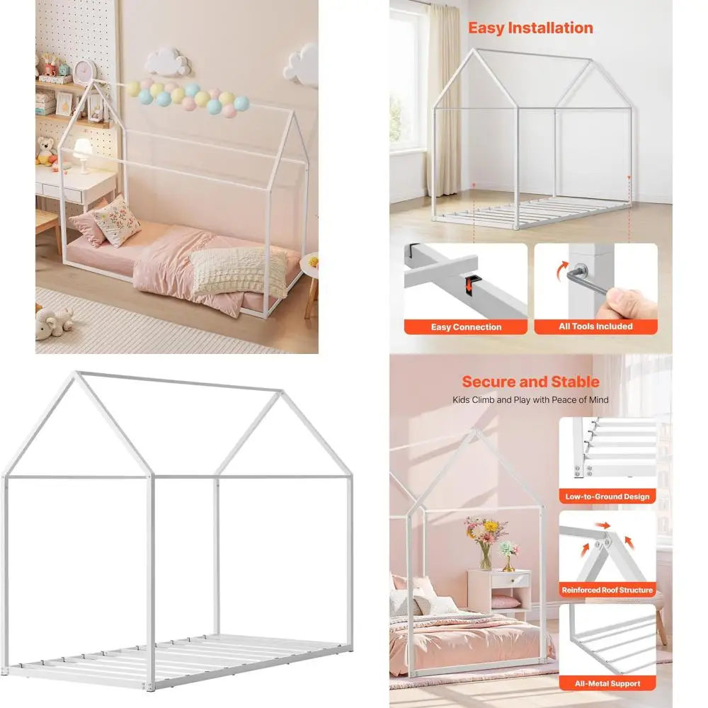 Белая двухъярусная металлическая кровать-чердак с крышей для детей, усиленные ламели, без пружинного блока, простая сборка
Белая двухъярусная металлическая кровать-чердак с крышей для детей, усиленные ламели, без пружинного блока, простая сборка