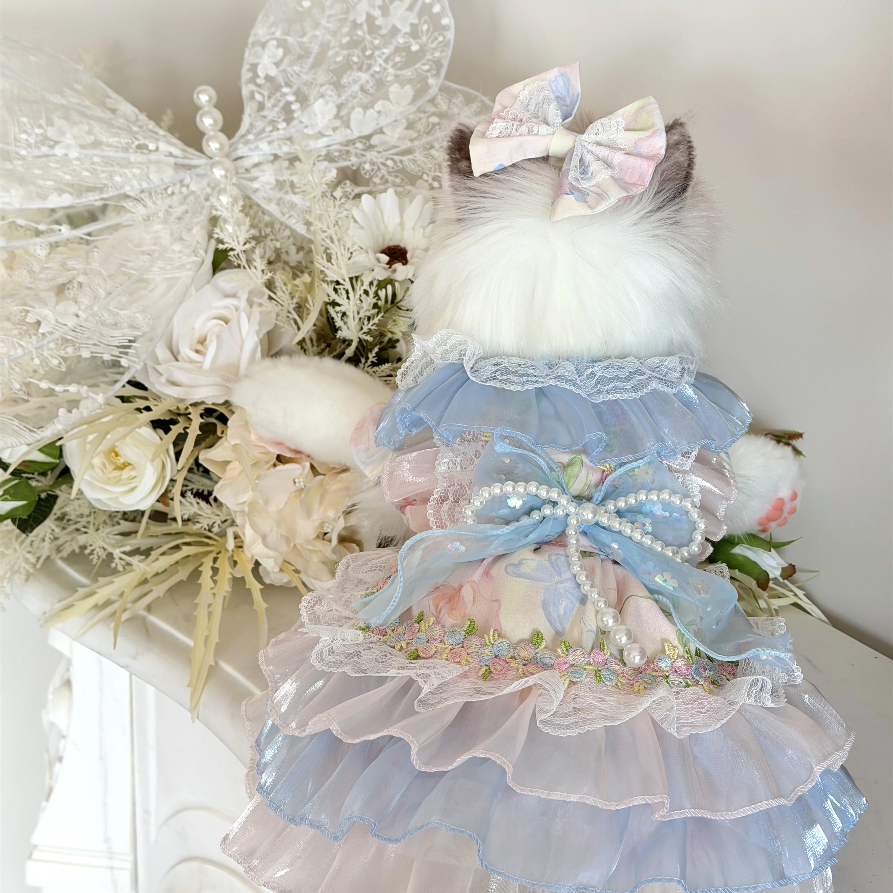 Pink Blue Summer Pet Dog Clothes Pure Cotton Handmade Flower Print Pearl Bow Princess Dress for Small Medium Dog Puppy Outfits
Pink Blue Summer Pet Dog Clothes Pure Cotton Handmade Flower Print Pearl Bow Princess Dress for Small Medium Dog Puppy Outfits