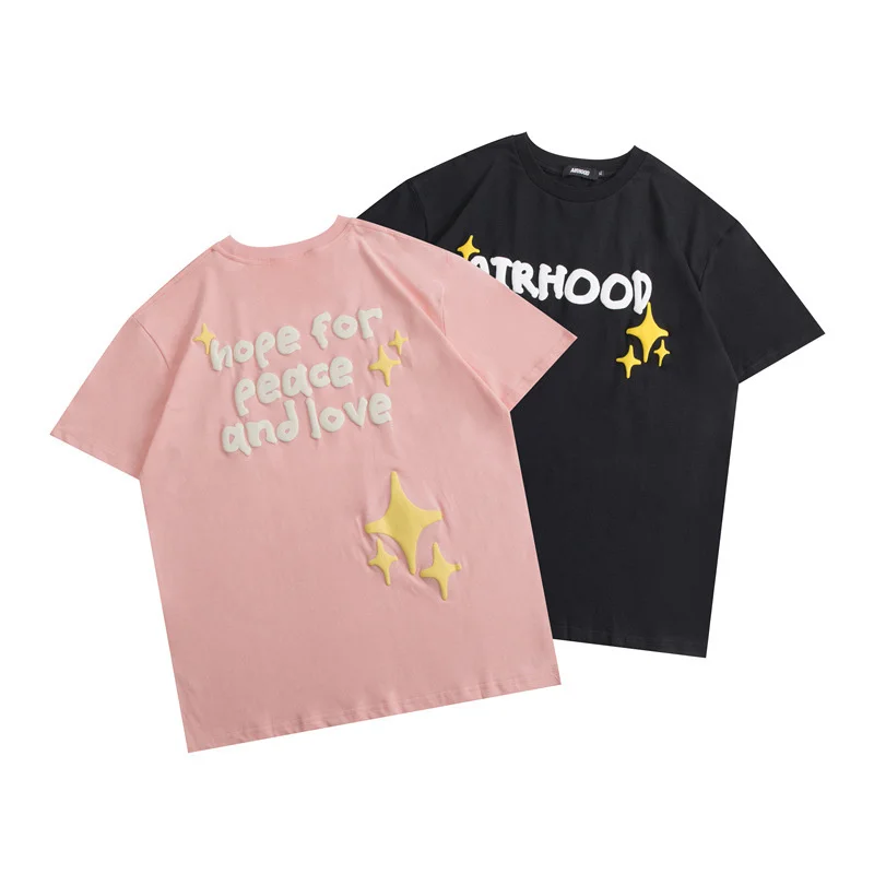 Couples Matching Fashion Brand Foam Letter Printing Couple T-shirt Short Sleeve Pure Cotton Top Summer Unisex Round Neck T-shirt
Couples Matching Fashion Brand Foam Letter Printing Couple T-shirt Short Sleeve Pure Cotton Top Summer Unisex Round Neck T-shirt