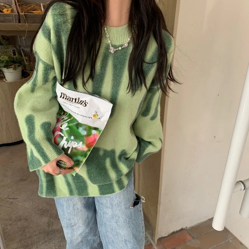 Lazy Style Pullover For Women's Autumn And Winter 2025 New Loose Fit Korean Pullovers Printed Knit Sweater
Lazy Style Pullover For Women's Autumn And Winter 2025 New Loose Fit Korean Pullovers Printed Knit Sweater