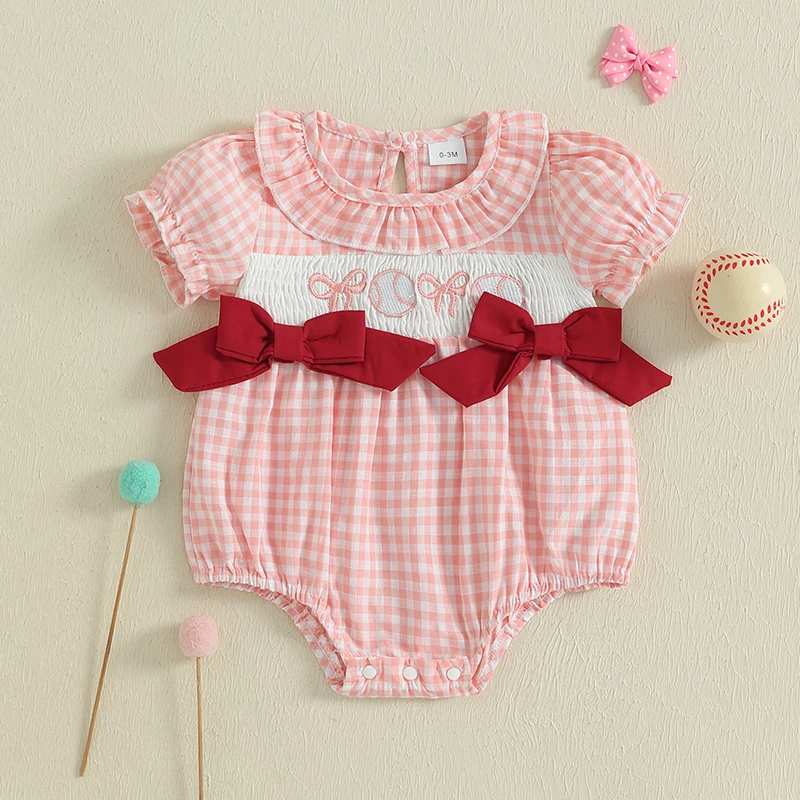 SUNSIOM 0-18 Months Baby Girl Summer Romper Short Sleeve Round Neck Baseball Embroidery Smocked Bodysuit Newborn Playsuit
SUNSIOM 0-18 Months Baby Girl Summer Romper Short Sleeve Round Neck Baseball Embroidery Smocked Bodysuit Newborn Playsuit