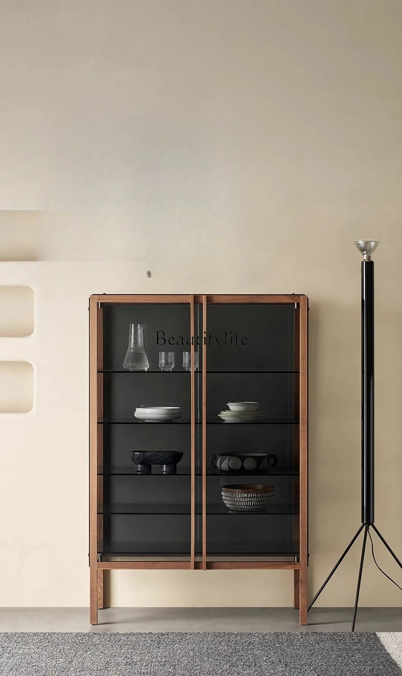 Decorative Cabinet Tempered Glass North American Black Walnut Solid Wood Side Cabinet
Decorative Cabinet Tempered Glass North American Black Walnut Solid Wood Side Cabinet