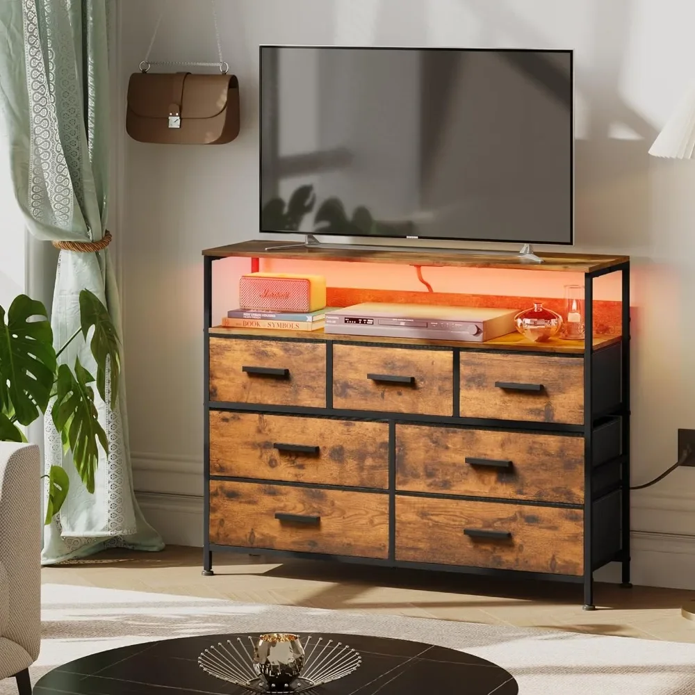 Dresser for Bedroom Dresser TV Cabinet With LED Lights and Power Socket Chest of Drawers TV Up to 45 Inches Furniture Home
Dresser for Bedroom Dresser TV Cabinet With LED Lights and Power Socket Chest of Drawers TV Up to 45 Inches Furniture Home
