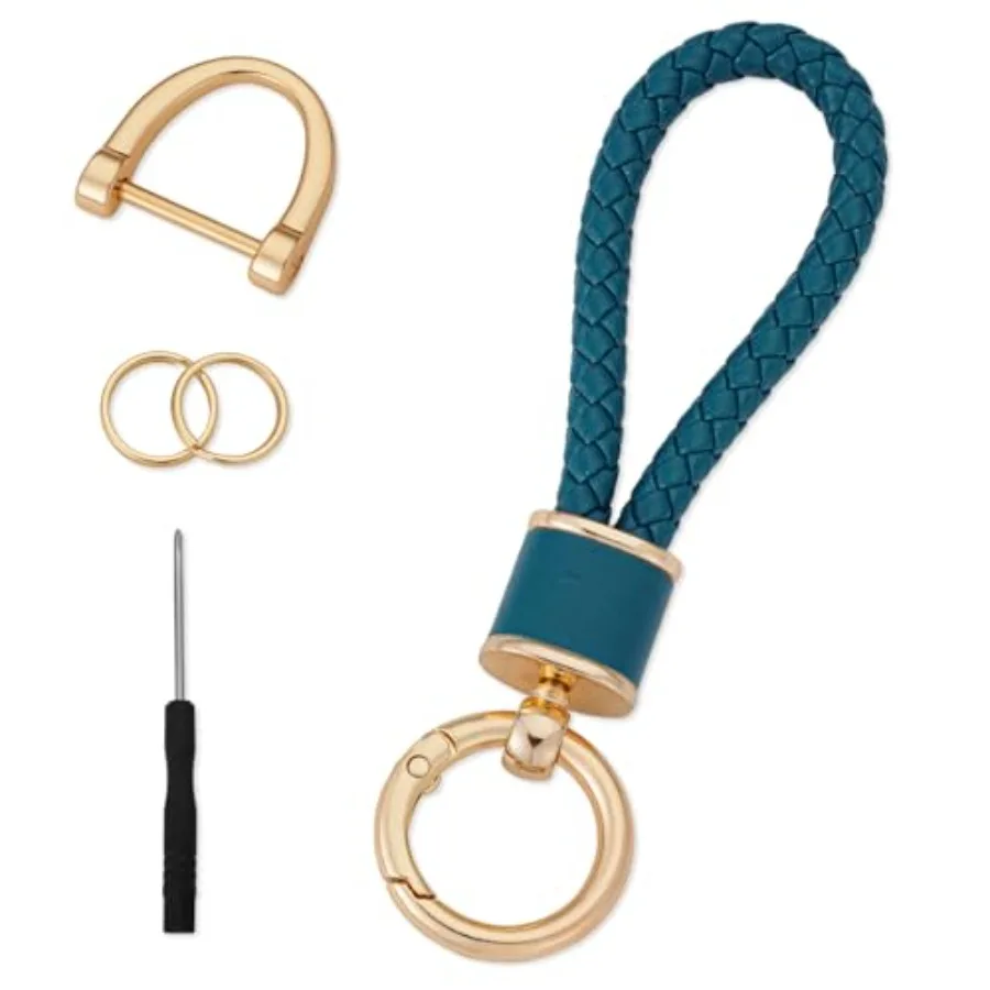Hanhee Braided Leather Keychain for Men and Women, 14K Zinc Alloy Key Ring with D-Ring Screwdriver, Car Key Holder Chain
Hanhee Braided Leather Keychain for Men and Women, 14K Zinc Alloy Key Ring with D-Ring Screwdriver, Car Key Holder Chain