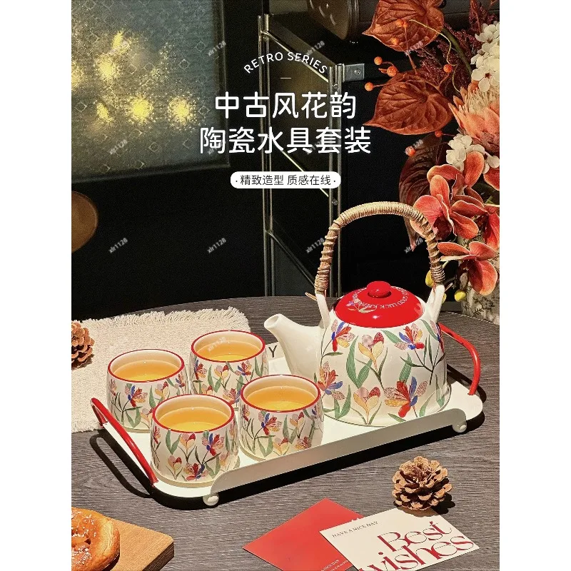 Water Pot and Cup Set Household Tea Cup Kit for Living Room Reception Housewarming
Water Pot and Cup Set Household Tea Cup Kit for Living Room Reception Housewarming