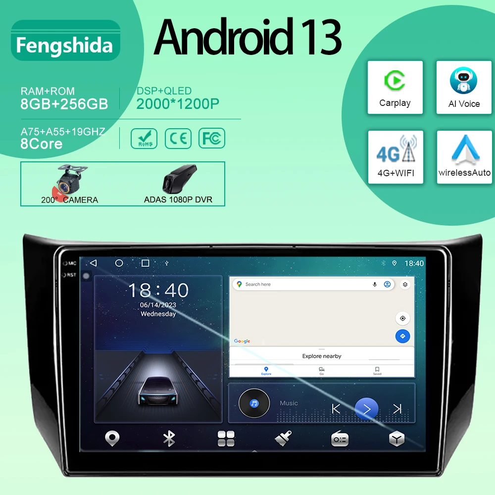 Car For Nissan Sentra B17 2012 - 2017 Android Auto Radio Head Unit Multimedia Player Navigation Carplay WIFI BT QLED No 2din DVD
Car For Nissan Sentra B17 2012 - 2017 Android Auto Radio Head Unit Multimedia Player Navigation Carplay WIFI BT QLED No 2din DVD