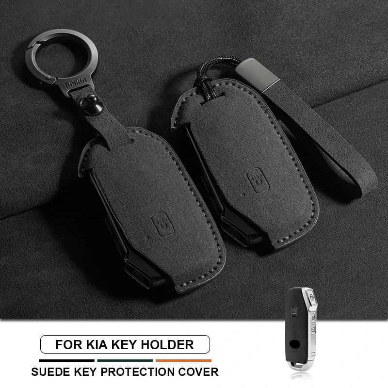 Suede Car Key Case Cover Holder Fob Keychain For Kia K3 KX3 KX7 K5 Telluride Telluride SX Sportage R GT Line Seltos Sorento Soul
Suede Car Key Case Cover Holder Fob Keychain For Kia K3 KX3 KX7 K5 Telluride Telluride SX Sportage R GT Line Seltos Sorento Soul