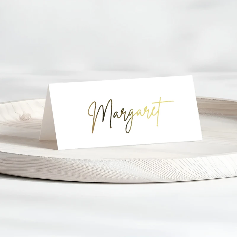 20/50/100PCS Wedding Name Place Cards Gold Foil, Personalized Place Cards, Folded Name Cards for Events Dinner
20/50/100PCS Wedding Name Place Cards Gold Foil, Personalized Place Cards, Folded Name Cards for Events Dinner